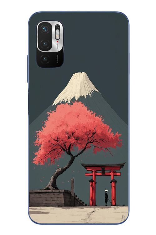 Redmi Note 10 5G Uyumlu Fuji Dağı Baskılı Silikon Kılıf