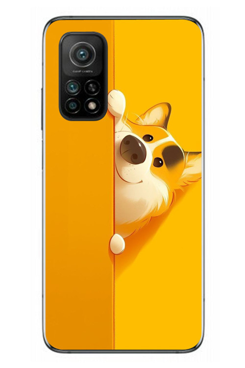Xiaomi Mi 10 T Uyumlu Sarı Köpek Baskılı Silikon Kılıf