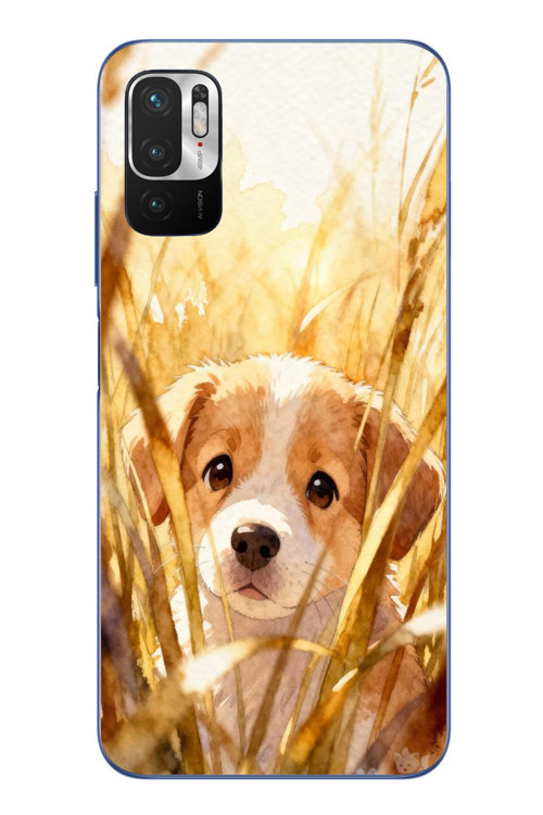 Redmi Note 10 5G Uyumlu Golden Köpek Baskılı Silikon Kılıf