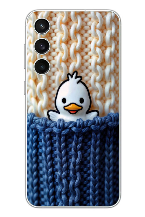 Samsung Galaxy S23 Fe Uyumlu Gülen Ördek Yavrusu Baskılı Silikon Kılıf