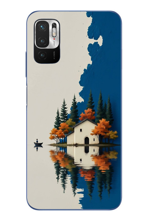 Redmi Note 10 5G Uyumlu Sonbahar Evi Baskılı Silikon Kılıf
