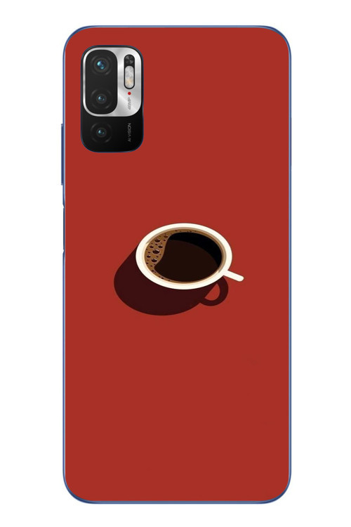 Redmi Note 10 5G Uyumlu Sade Kahve Kupası Baskılı Silikon Kılıf