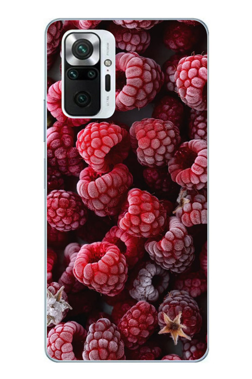 Redmi Note 10 Pro Uyumlu Ahududu Frambuaz Baskılı Silikon Kılıf