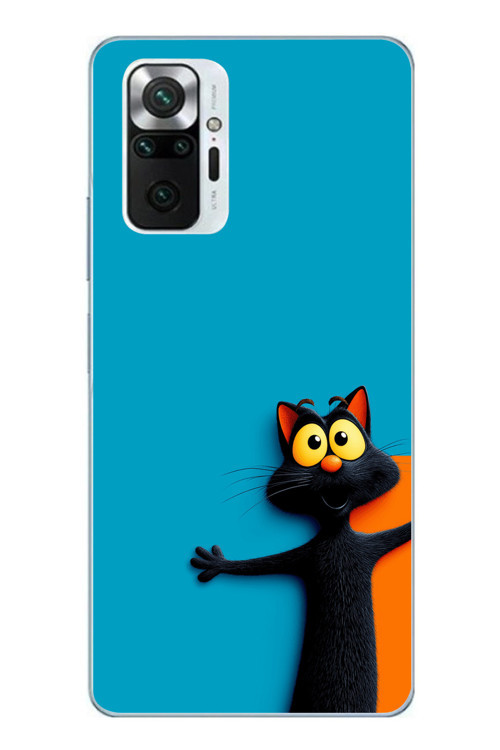 Redmi Note 10 Pro Uyumlu Kedi Uyarısı Baskılı Silikon Kılıf