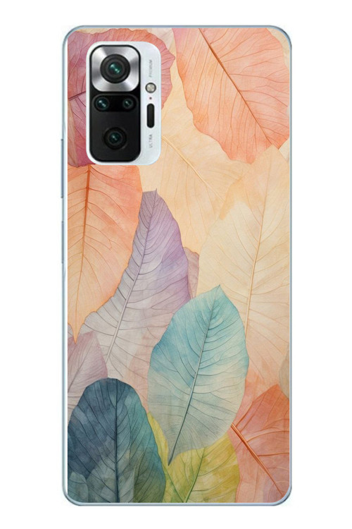 Redmi Note 10 Pro Uyumlu Hafif Yapraklar Baskılı Silikon Kılıf
