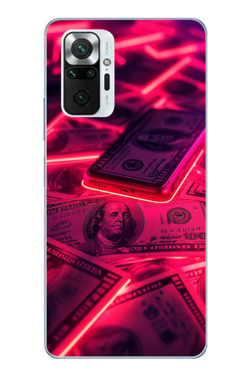 Redmi Note 10 Pro Uyumlu Kızıl Dolarlar Baskılı Silikon Kılıf