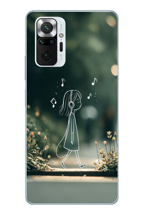 Redmi Note 10 Pro Uyumlu Neon Kız Çocugu Baskılı Silikon Kılıf