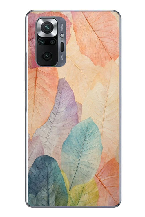 Redmi Note 10 Uyumlu Hafif Yapraklar Baskılı Silikon Kılıf