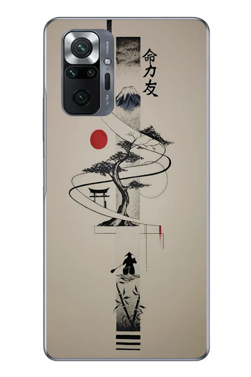 Redmi Note 10 Uyumlu Japon Felsefesi Baskılı Silikon Kılıf