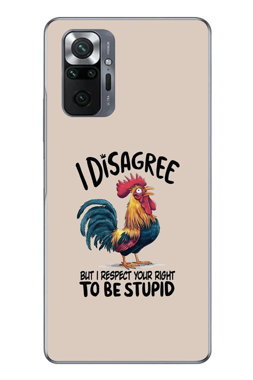 Redmi Note 10 Uyumlu I Disagree Baskılı Silikon Kılıf