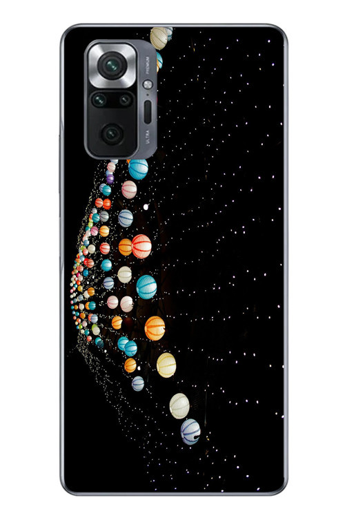 Redmi Note 10 Uyumlu Gezegenlerin Dansı Baskılı Silikon Kılıf