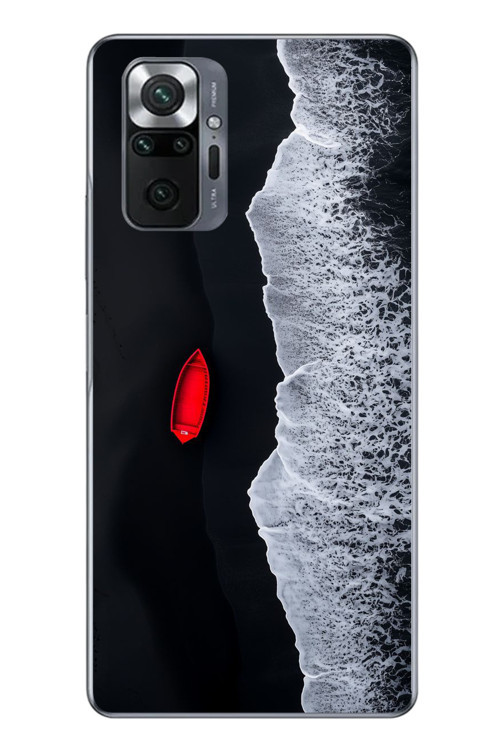 Redmi Note 10 Uyumlu Kırmızı Tekne Yalnız Baskılı Silikon Kılıf