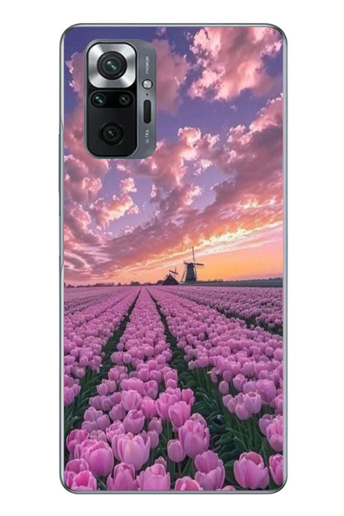 Redmi Note 10 Uyumlu Lale Bahçesi Baskılı Silikon Kılıf