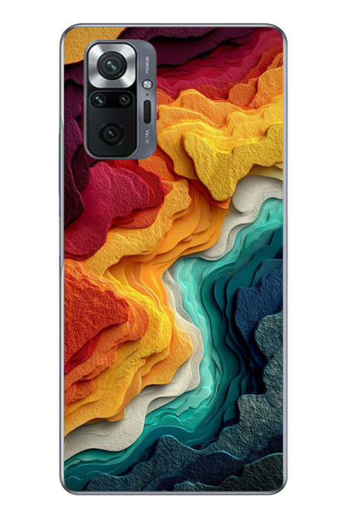 Redmi Note 10 Uyumlu Renk Dalgaları Baskılı Silikon Kılıf