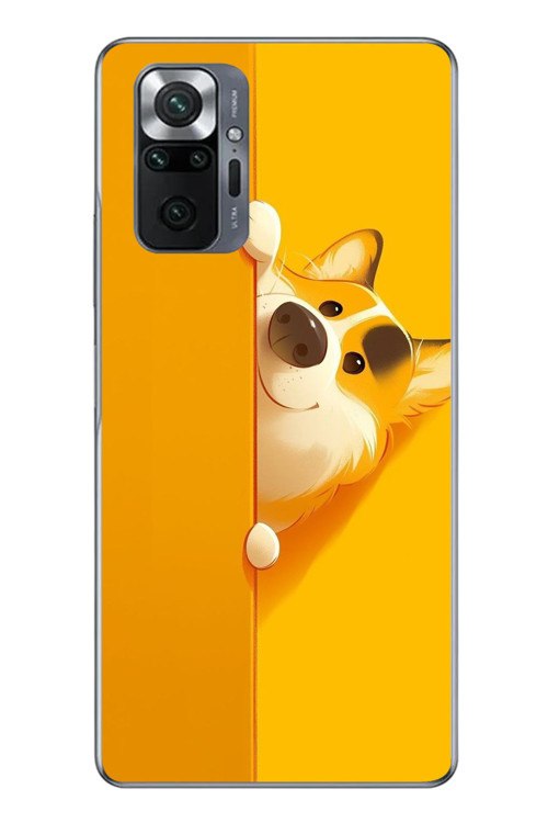 Redmi Note 10 Uyumlu Sarı Köpek Baskılı Silikon Kılıf