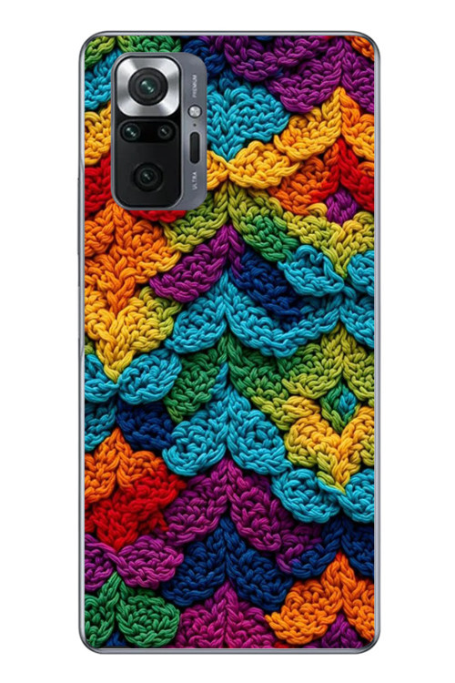 Redmi Note 10 Uyumlu Renkli Örgüler Baskılı Silikon Kılıf