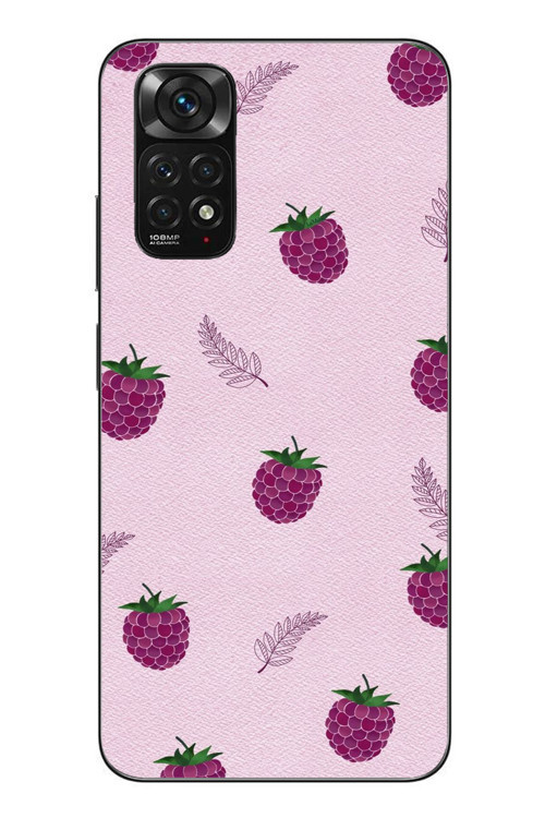 Redmi Note 11 - 11s Uyumlu Çilekler Pembesi Baskılı Silikon Kılıf