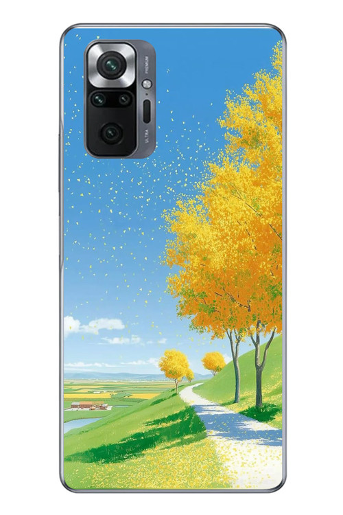 Redmi Note 10 Uyumlu Sarı Sonbahar Ağacı Baskılı Silikon Kılıf