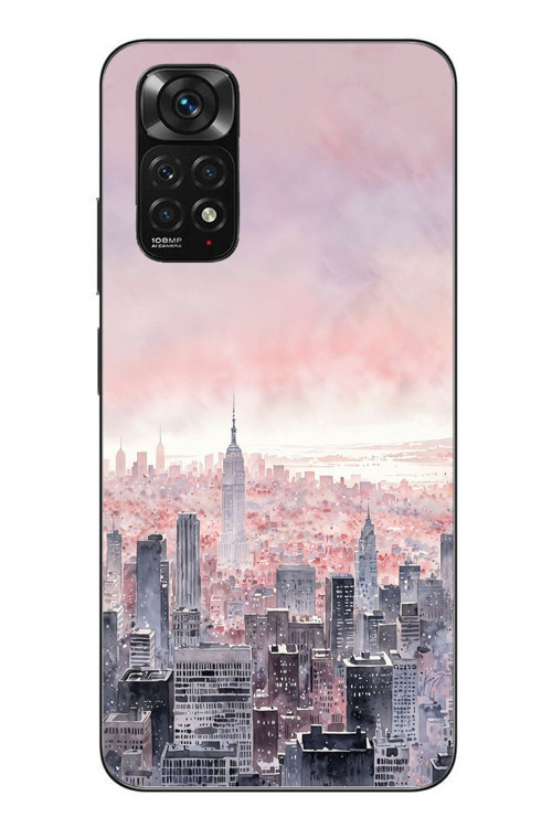 Redmi Note 11 - 11s Uyumlu Gökdelenler Baskılı Silikon Kılıf