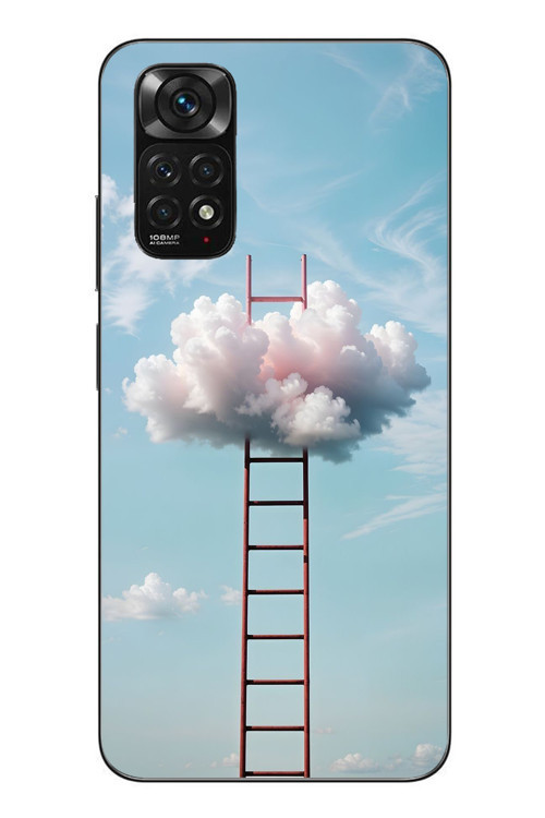 Redmi Note 11 - 11s Uyumlu Buluta Çıkan Merdiven Baskılı Silikon Kılıf