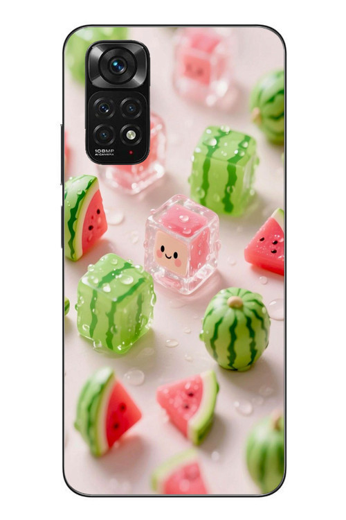 Redmi Note 11 - 11s Uyumlu Buzlu Karpuz Baskılı Silikon Kılıf
