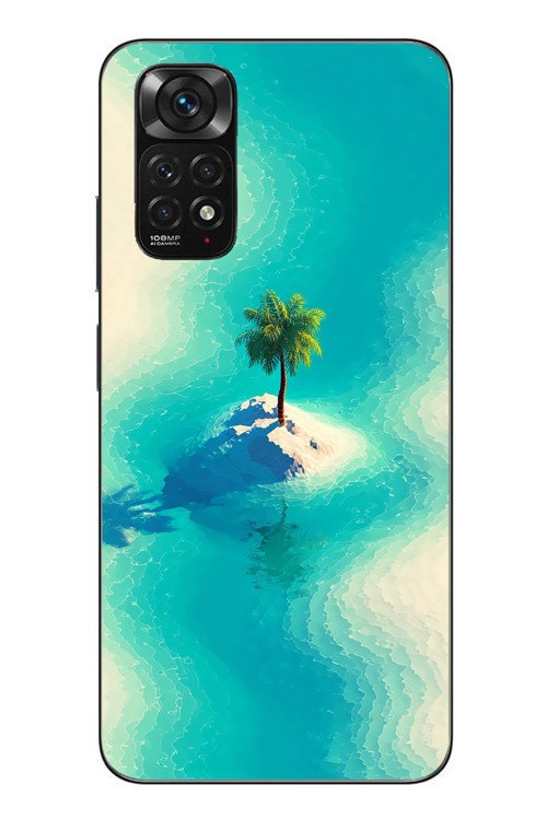 Redmi Note 11 - 11s Uyumlu Adada Palmiye Baskılı Silikon Kılıf