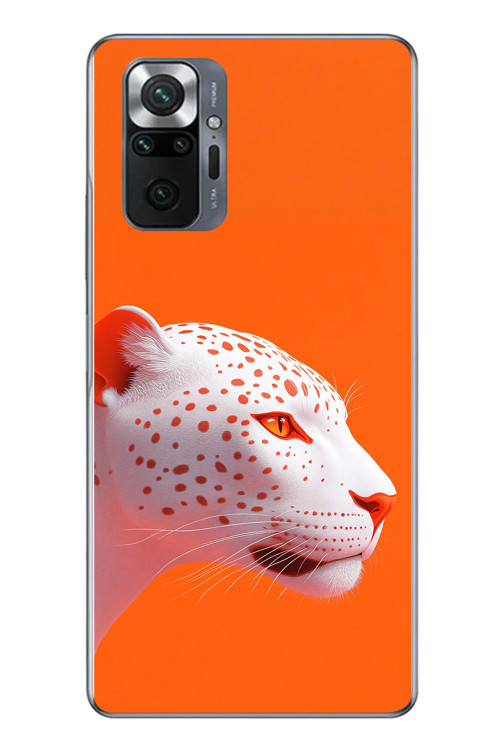 Redmi Note 10 Uyumlu Turuncu Kaplan Baskılı Silikon Kılıf