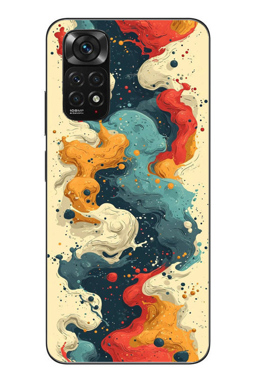 Redmi Note 11 - 11s Uyumlu Ahenkli Boya İzleri Baskılı Silikon Kılıf
