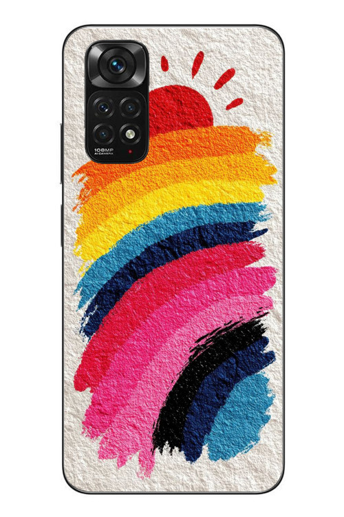 Redmi Note 11 - 11s Uyumlu Güneşli Gökkuşağı Baskılı Silikon Kılıf