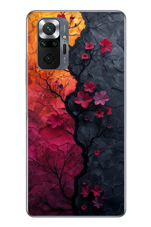 Redmi Note 10 Uyumlu Yaprak Geçişkenliği Baskılı Silikon Kılıf