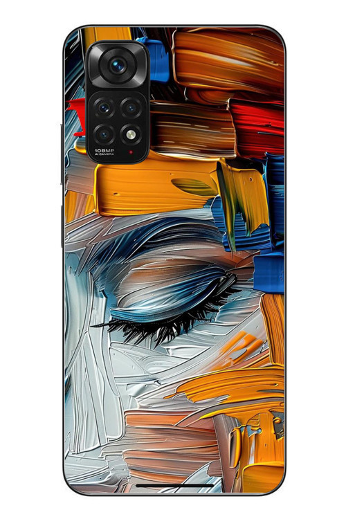 Redmi Note 11 - 11s Uyumlu Göz Boyama Fırçaları Baskılı Silikon Kılıf