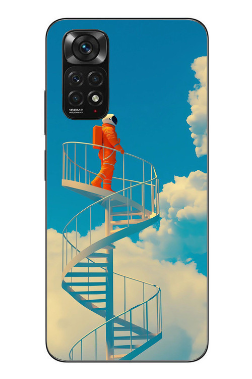 Redmi Note 11 - 11s Uyumlu Astronot Gökyüzü Baskılı Silikon Kılıf