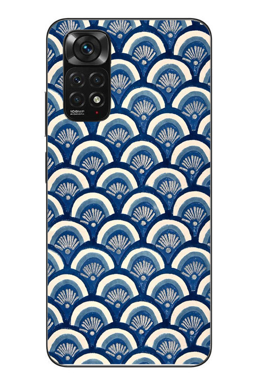 Redmi Note 11 - 11s Uyumlu Mavi Bükleler Baskılı Silikon Kılıf