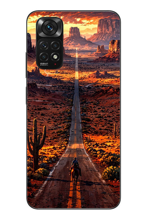 Redmi Note 11 - 11s Uyumlu Kovboy Yolda Baskılı Silikon Kılıf