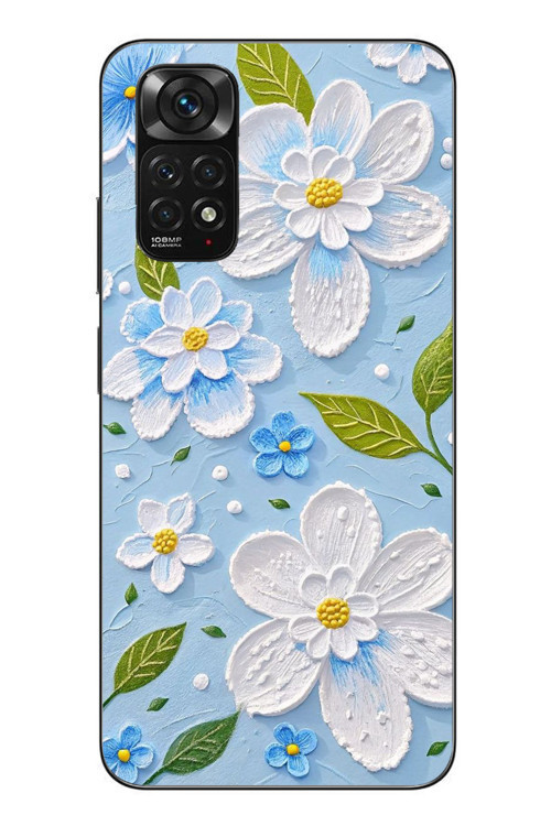 Redmi Note 11 - 11s Uyumlu Mavi Papatyalar Baskılı Silikon Kılıf