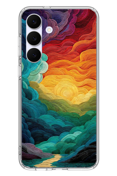 Samsung Galaxy S25 FE Uyumlu Gün Doğumu ve Batımı Baskılı Silikon Kılıf