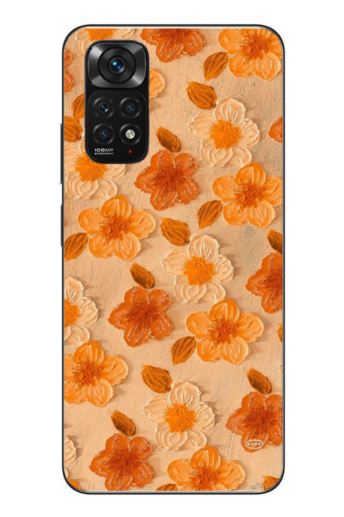 Redmi Note 11 - 11s Uyumlu Turuncu Papatyalar Baskılı Silikon Kılıf