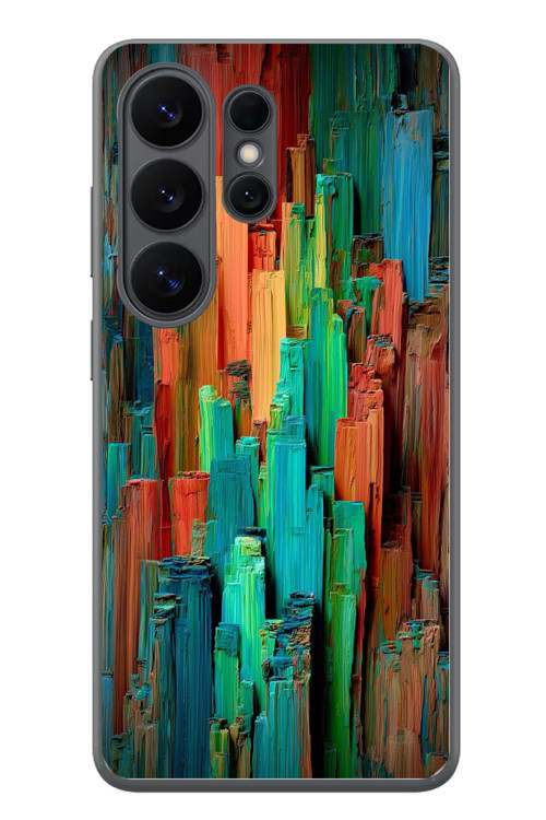Samsung Galaxy S26 Ultra Uyumlu Dikey Renkler Baskılı Silikon Kılıf