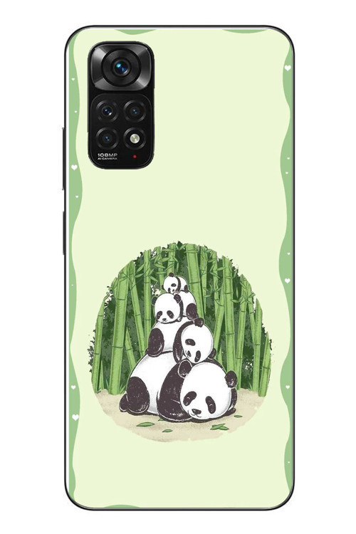 Redmi Note 11 - 11s Uyumlu Panda Ailesi Baskılı Silikon Kılıf
