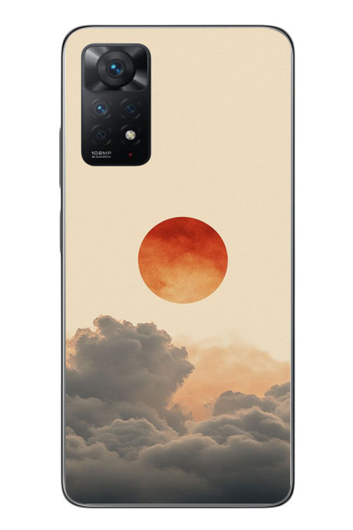 Redmi Note 11 Pro 4G Uyumlu Bulut ve Güneş Baskılı Silikon Kılıf