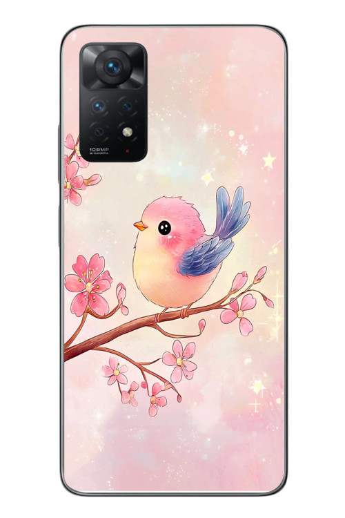 Redmi Note 11 Pro 4G Uyumlu Dalda ki Kuş Baskılı Silikon Kılıf