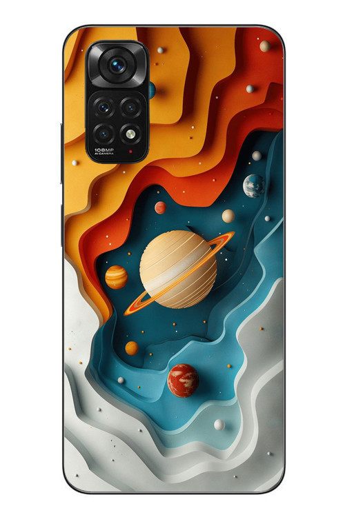 Redmi Note 11 - 11s Uyumlu Uzay Renk Paleti Baskılı Silikon Kılıf