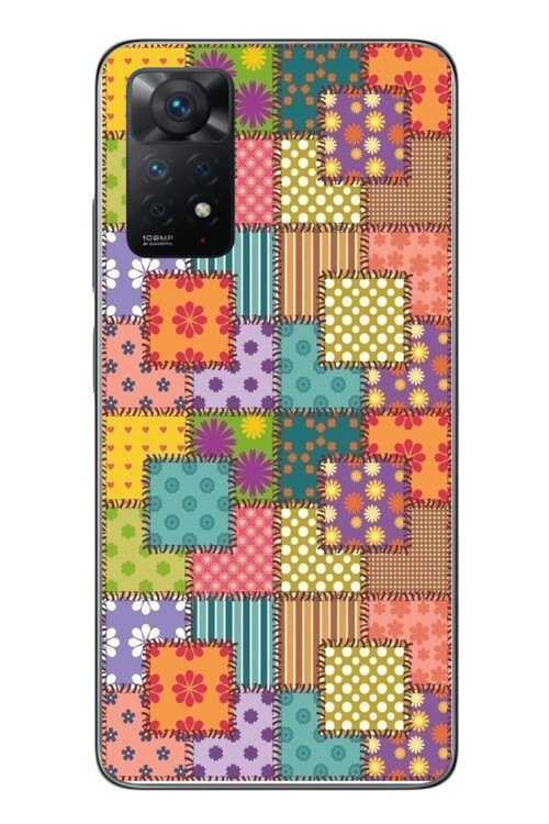 Redmi Note 11 Pro 4G Uyumlu Kare Motifleri Baskılı Silikon Kılıf