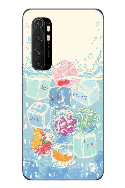 Xiaomi Mi 10 Lite Uyumlu Kare Buzlar Baskılı Silikon Kılıf