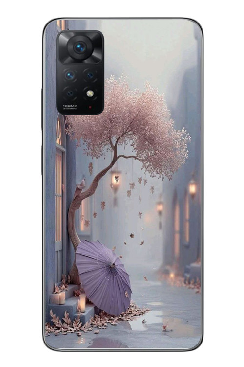 Redmi Note 11 Pro 4G Uyumlu Mor Lamba Altı Baskılı Silikon Kılıf