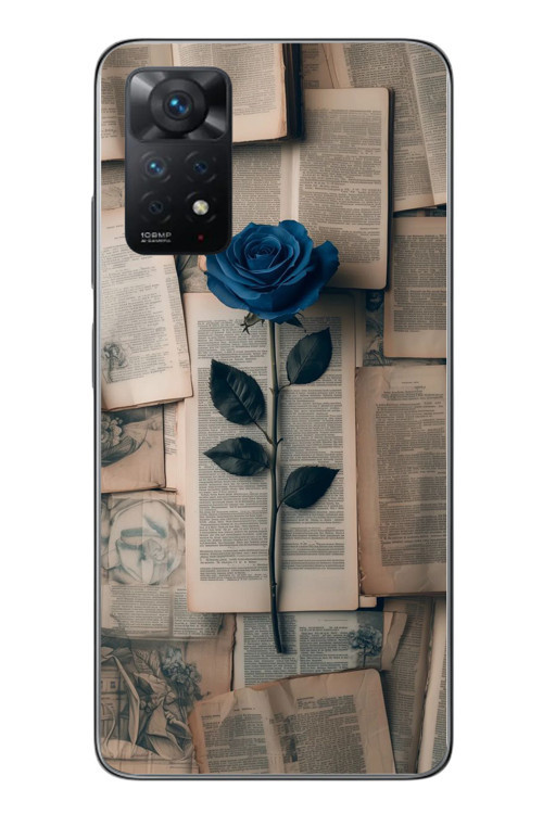 Redmi Note 11 Pro 4G Uyumlu Mor Gül Baskılı Silikon Kılıf