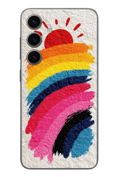 Samsung Galaxy S24 Uyumlu Güneşli Gökkuşağı Baskılı Silikon Kılıf