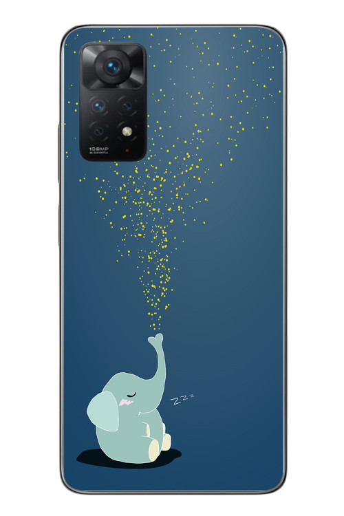 Redmi Note 11 Pro 4G Uyumlu Uyuyan Fil Baskılı Silikon Kılıf