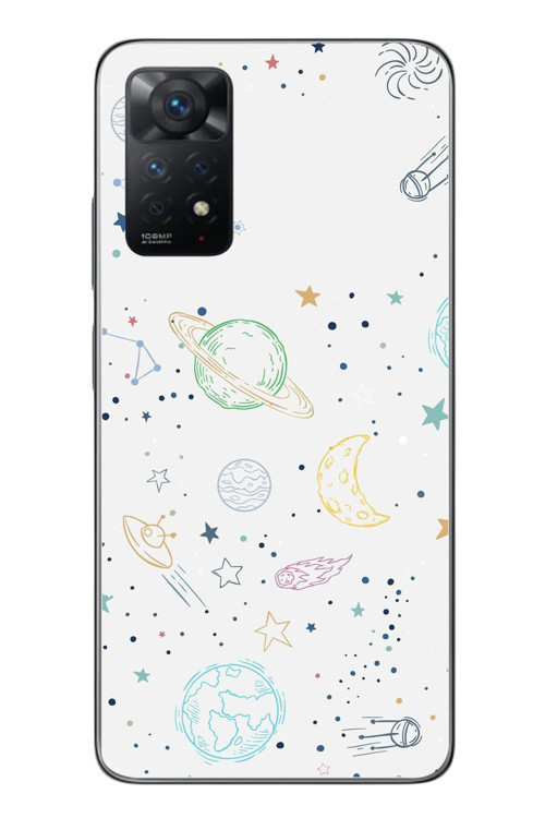 Redmi Note 11 Pro 4G Uyumlu Uzay Yolculuğu Baskılı Silikon Kılıf