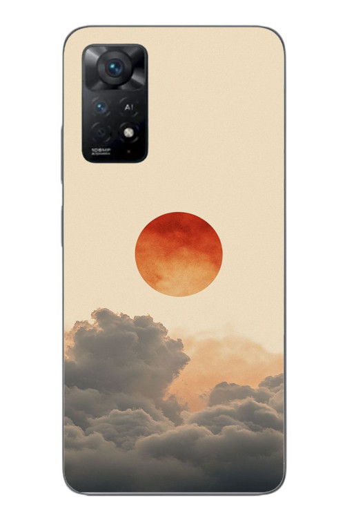 Redmi Note 11E Uyumlu Bulut ve Güneş Baskılı Silikon Kılıf